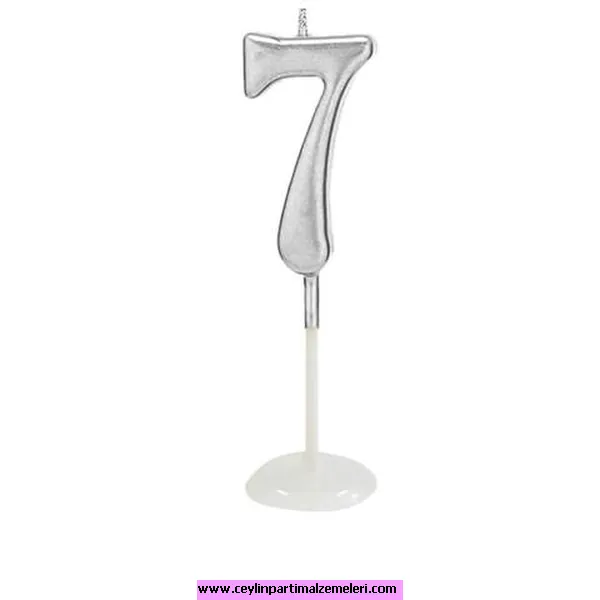 7 Rakam Mum Gümüş